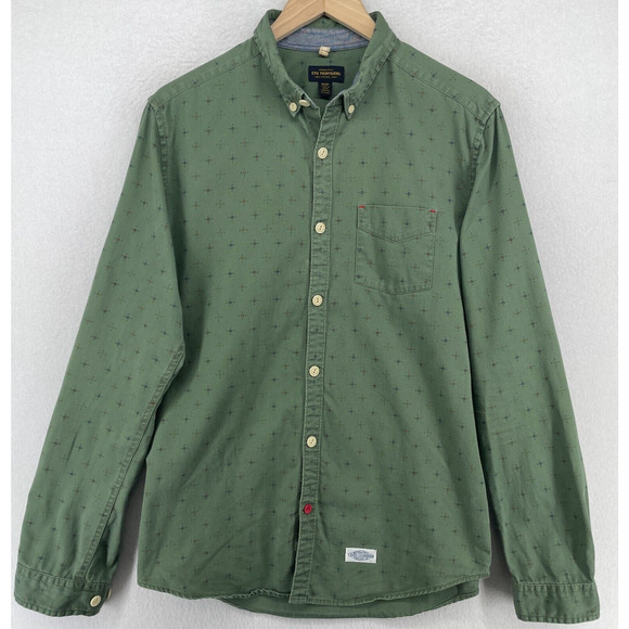 CPO PROVISIONS Shirt Mens M Southwestern Button Down Long Sleeve Cotton Green - Picture 3 of 16